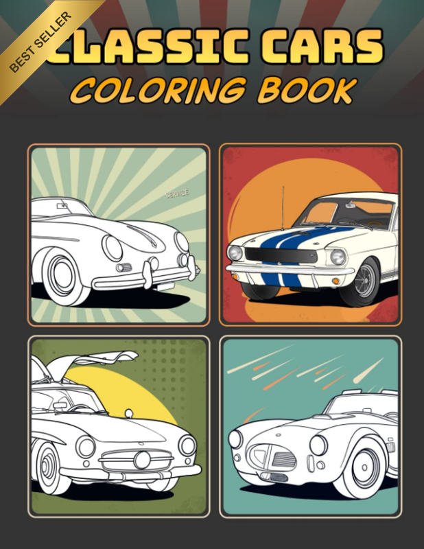 Classic Cars Coloring Book: a Collection of 50 Iconic Classic Cars | Relaxation