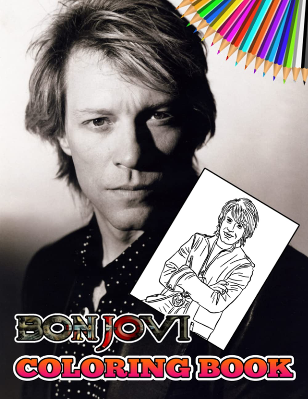 Bon Jovi Coloring Book: Amazing Gift for All Ages and Fans with High Quality Ima