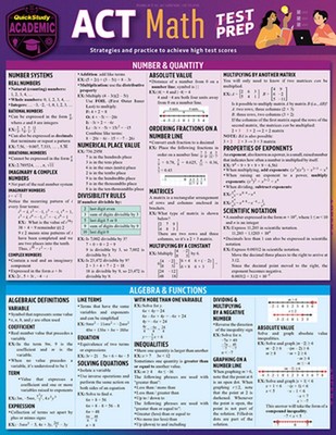 ACT Math Test Prep: A Quickstudy Laminated Reference Guide by Stephen Reiss