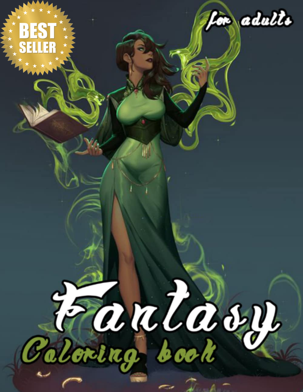 Fantasy Coloring Book for Adults: Adult Coloring Book Full of Fun and Relaxing D
