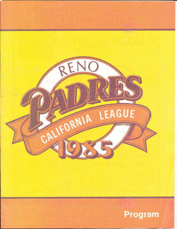 1985 Reno Padres Baseball Program Bxprog1