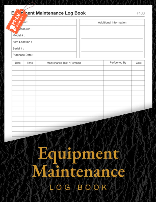 Maintenance Log Book: Simple Preventive Maintenance, Inspection And Se