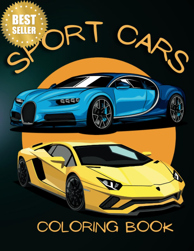 Sports Car Coloring Book: Muscle Cars, Supercars, and More for Car Enthusiasts: