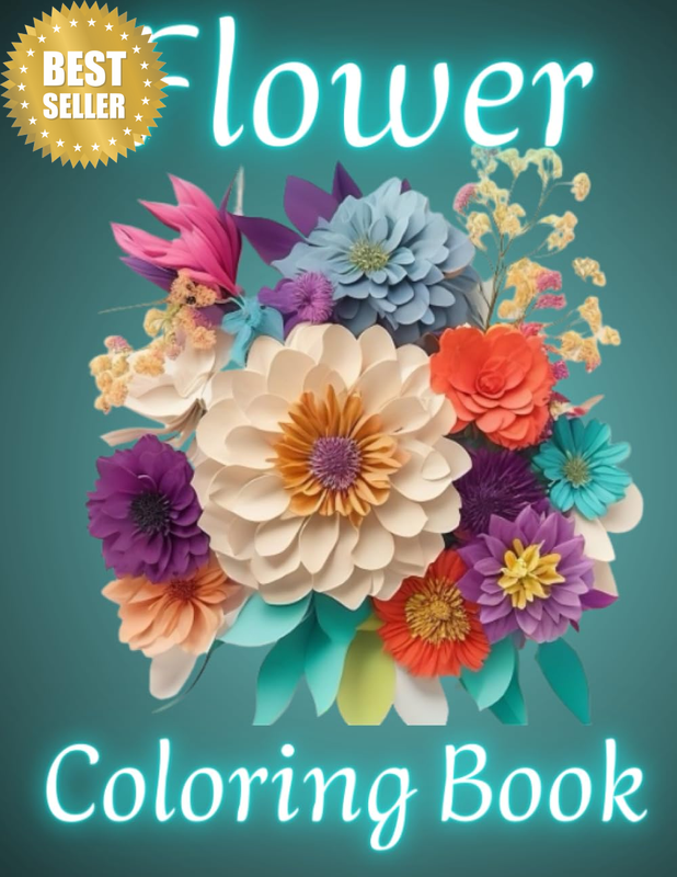 Flower Coloring Book for Adults Large Print: 50+ Beautiful Flowers Coloring Page