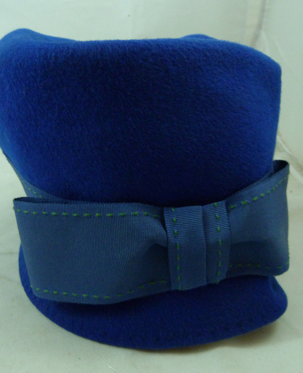 Vintage Cobalt Blue Pillbox Ladies Jeri Jerome Original Ritz Wool Hat Fancy Cap