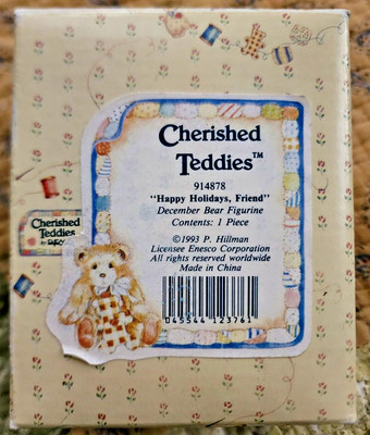 1993 Cherished Teddies DENISE December Happy Holidays, Friend - Brand New in Box