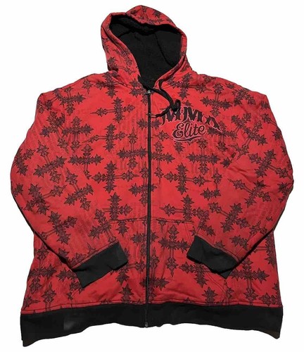Vintage MMA Elite Full Zip Hoodie Sweatshirt Size XL All