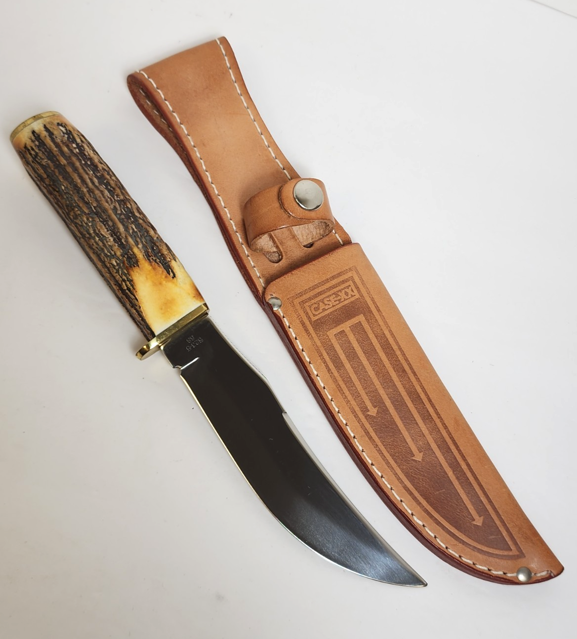 *VINTAGE ナイフ CASE   STAG HUNTER 523 4119 Case XX 523-5 Stag Handle Hunter Fixed Blade Knife W