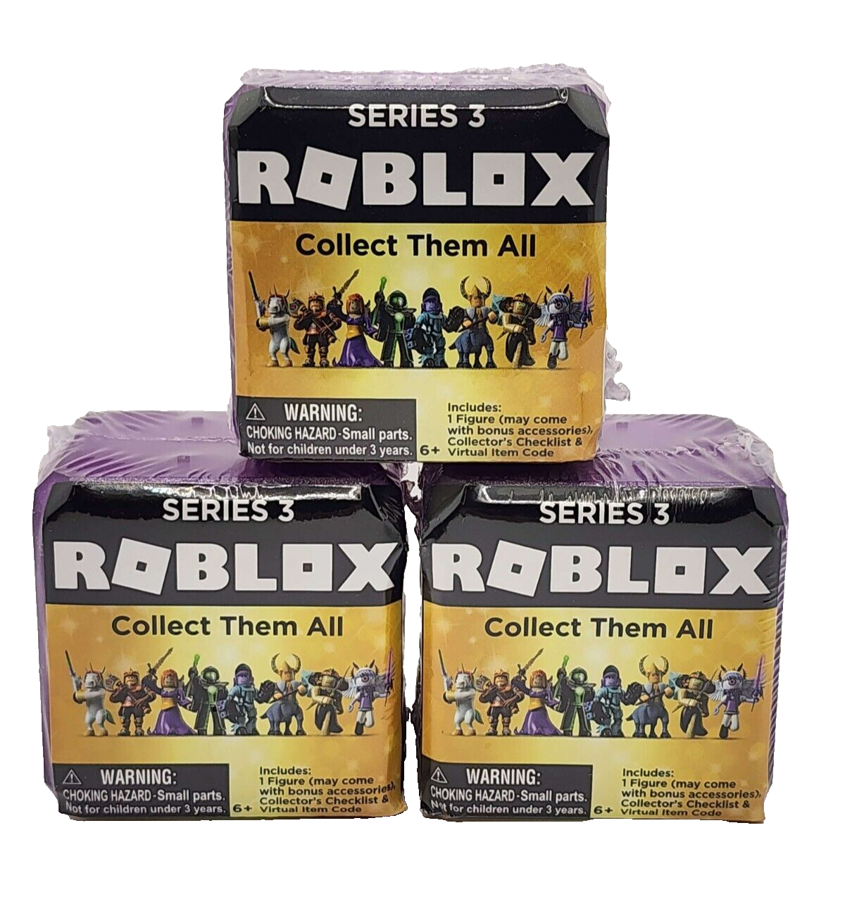 LOT of 3 ROBL0X Celebrity Series 3 Purple Blind Box Mystery