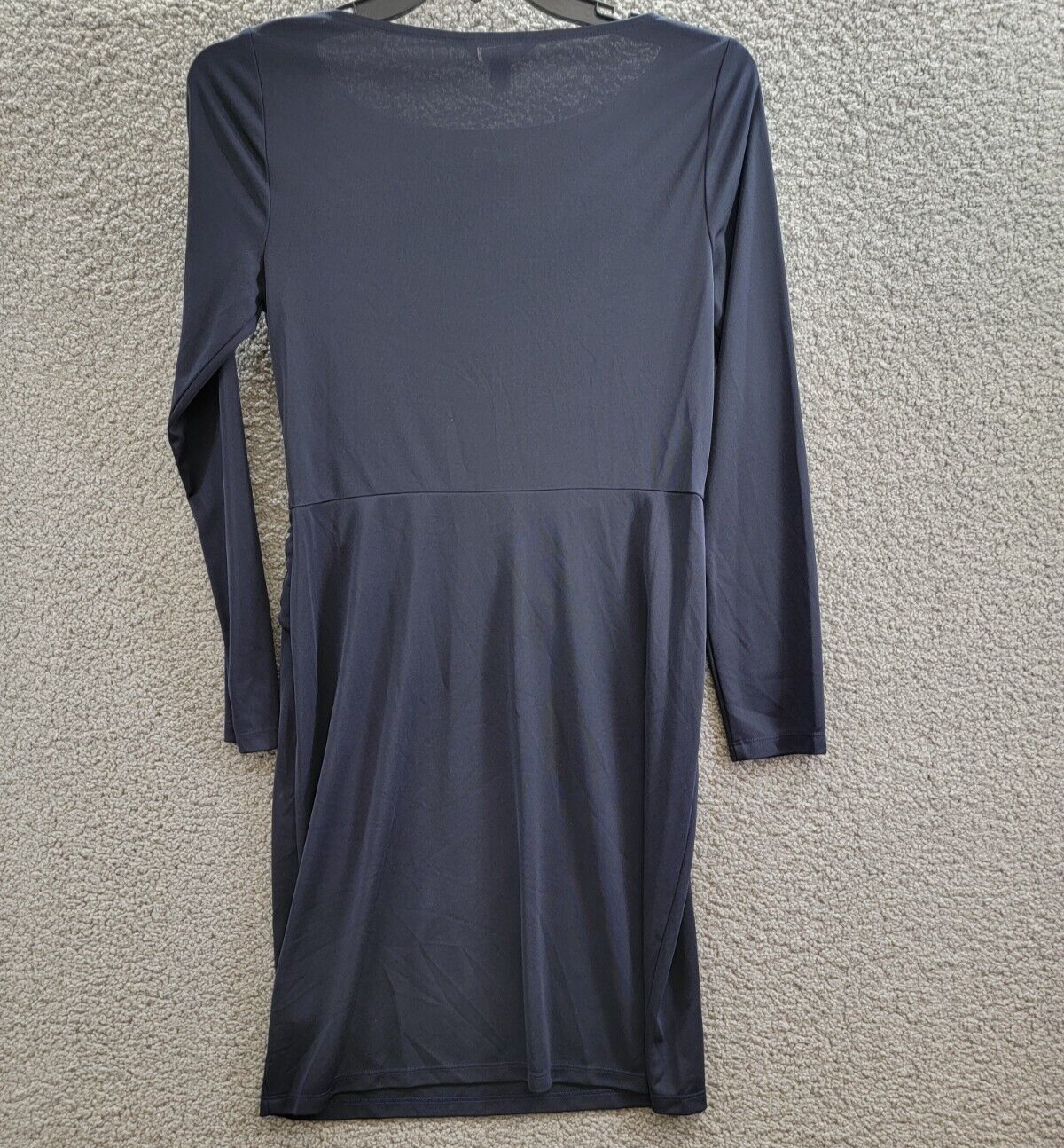 Lauren Ralph Lauren Buckle-Trim Stretch Jersey Dress Women's 8 Navy Long Sleeve - Picture 10 of 16