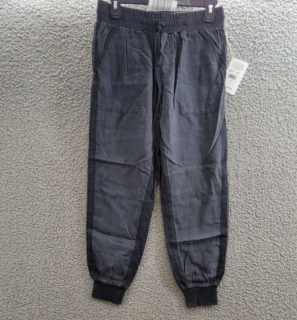 Splendid Lakeside Linen Blend Drawstring Jogger Pants Womens XS Lead Side Pocket - Picture 2 of 16
