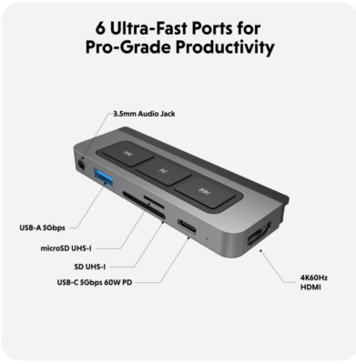 Hyper HyperDrive 6-in-1 USB-C iPad Media Hub HD449