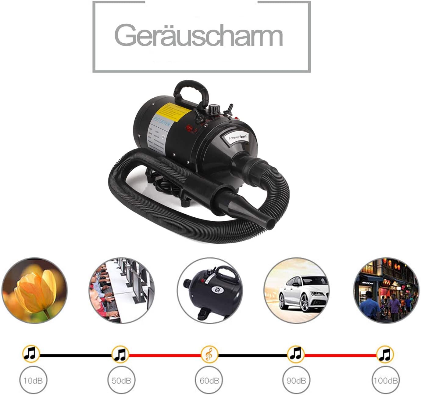 2400W Hundefön Flüsterfön Tierfön Hunde Fön Pet Dryer Hundetrockner