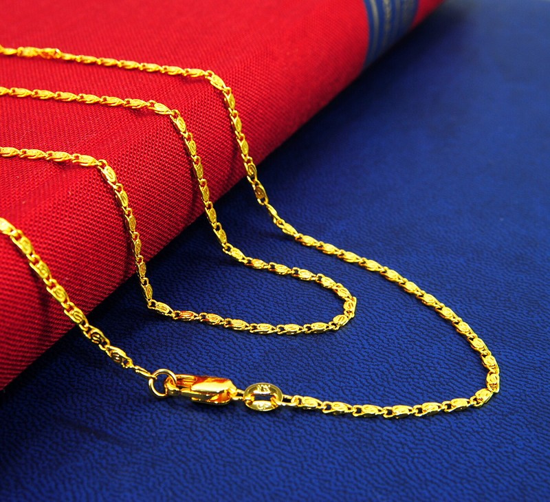 Damen Kette Erstklassige Gold-Kette Vergoldet Reale Gold 18k/ 750er 45, Bis  65