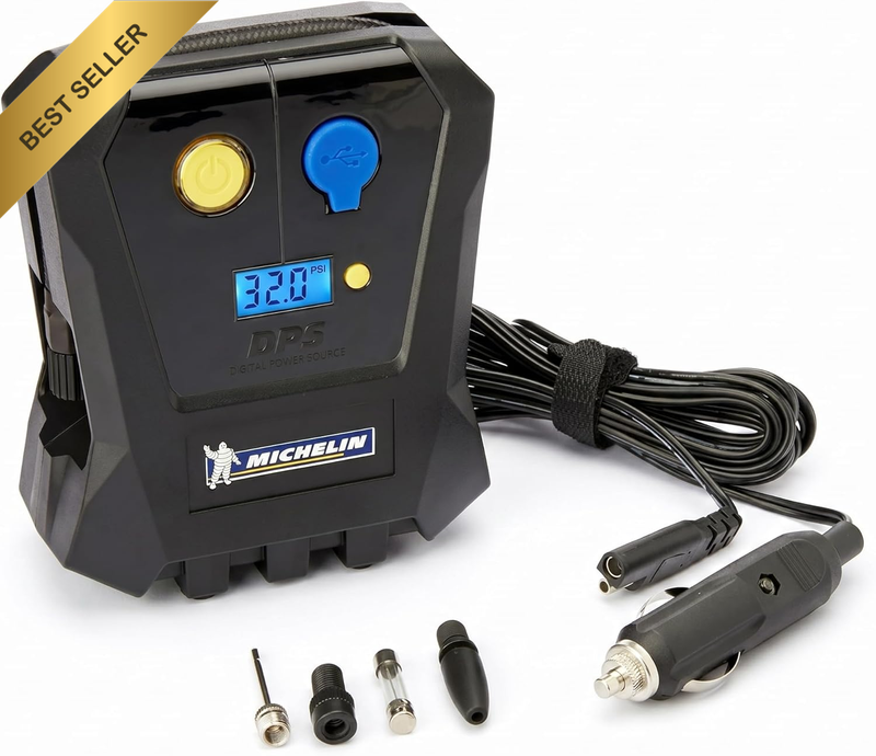12264 Compact Digital Tyre Inflator, 12V Micro Air Compressor with Digital Gauge