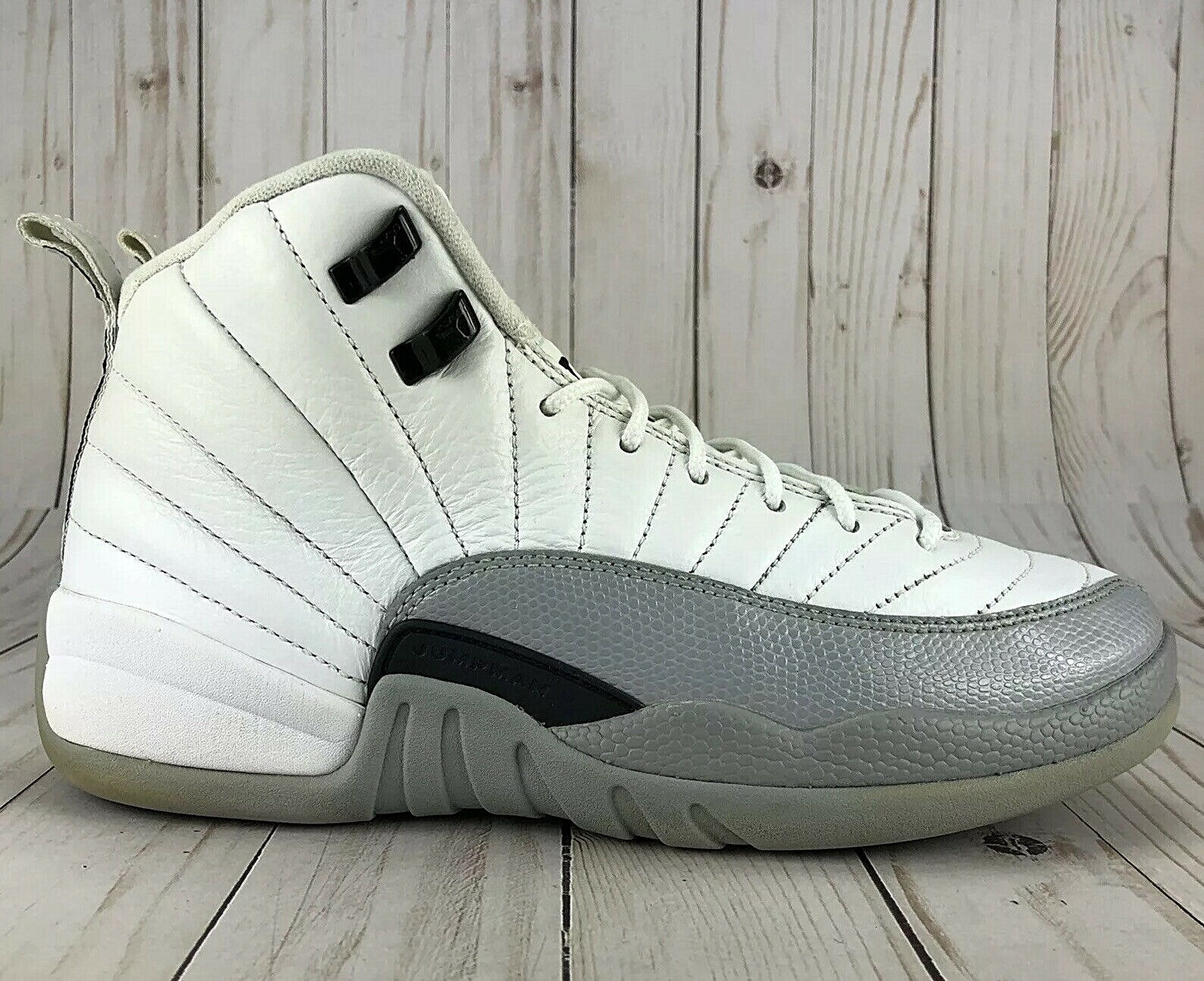 Nike Air Jordan 12 Retro Shoes Sneakers GS Barons White Gray