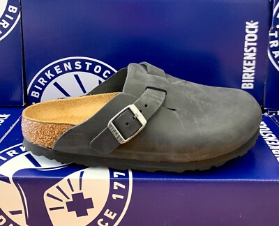 Birkenstock WOMEN Boston Oiled Leather Black 59463 Narrow Fit made in Germany