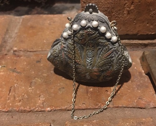 Miniature Ceramic Purse Handbag Approx 3” Tall. Adorable!!