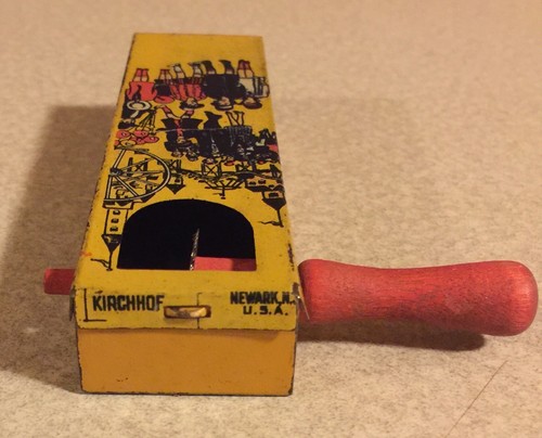 Vintage Antique Noise Maker Kirchhhof Newark Tin Lihto Toy 1928 Carnival