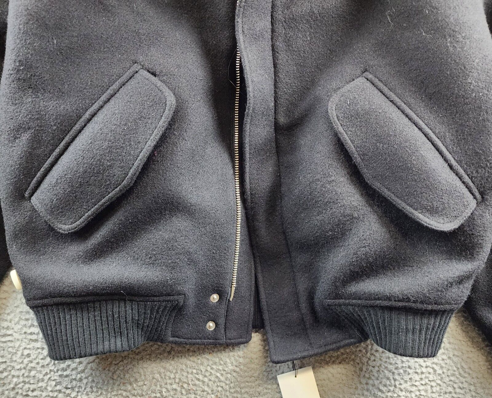 AMI Alexandre Mattiussi Fleece Collar Wool Bomber Jacket AMI Alexandre Mattiussi Fleece Collar Wool Bomber Jacket