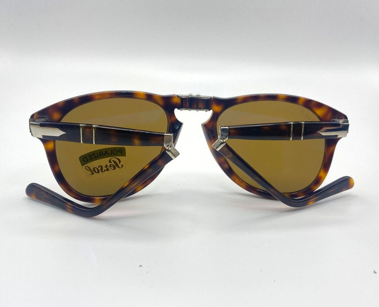 Pre-owned Persol Po0714 Sunglasses 24/57 Folding Havana/crystal Brown Polarized Lens 52mm
