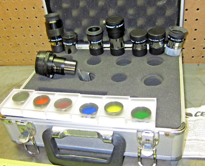 Nice Used Lense Set 1 1/4 For CELESTRON NEXSTAR Telescope 1.25''  W/ Hardcase
