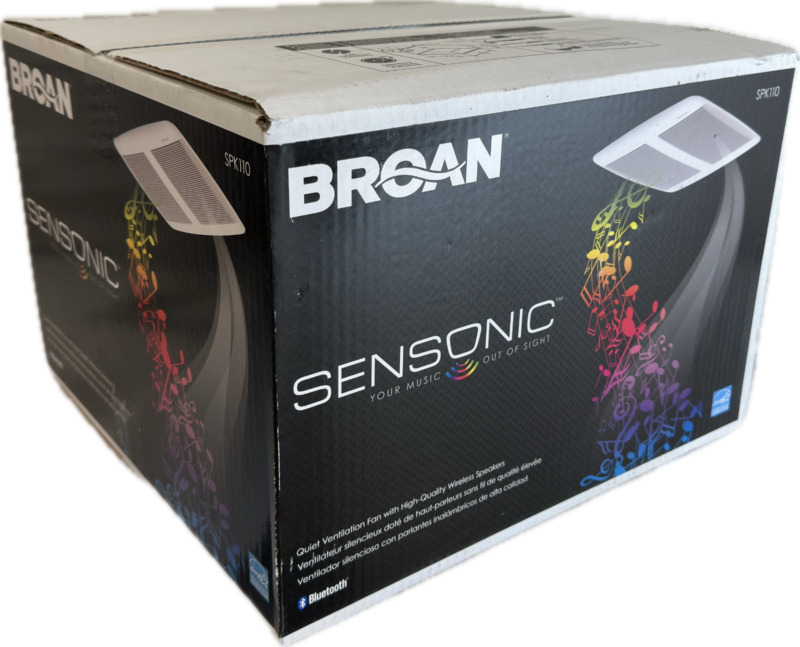 Broan Sensonic SPK110 110 CFM Bluetooth Speaker Fan (New in Box)