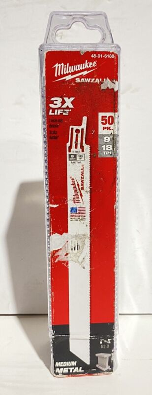 NEW IN BOX- Milwaukee 48-01-6188 Reciprocating Saw Blade - White (50 Pack)