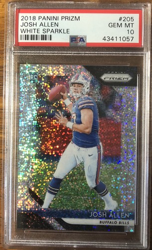 舞ページ 2018 Panini Prizm Josh Allen #205 White Sparkle PSA 10 Gem