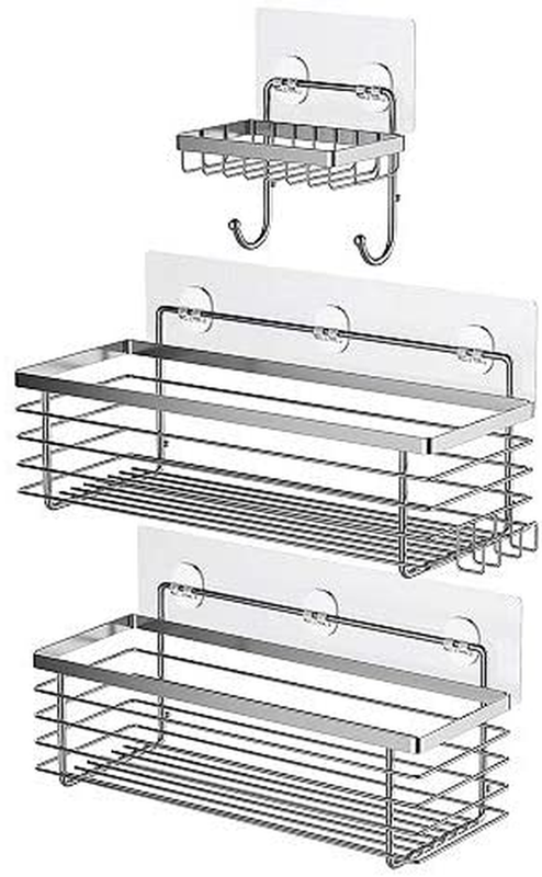Odesign Shower Caddy Basket with Hooks Soap Dish Holder Shelf for Shampoo Condit