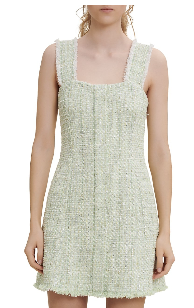 MAJE Rinova Metallic Tweed Mini Dress Size 40 Orig. $415 NWT
