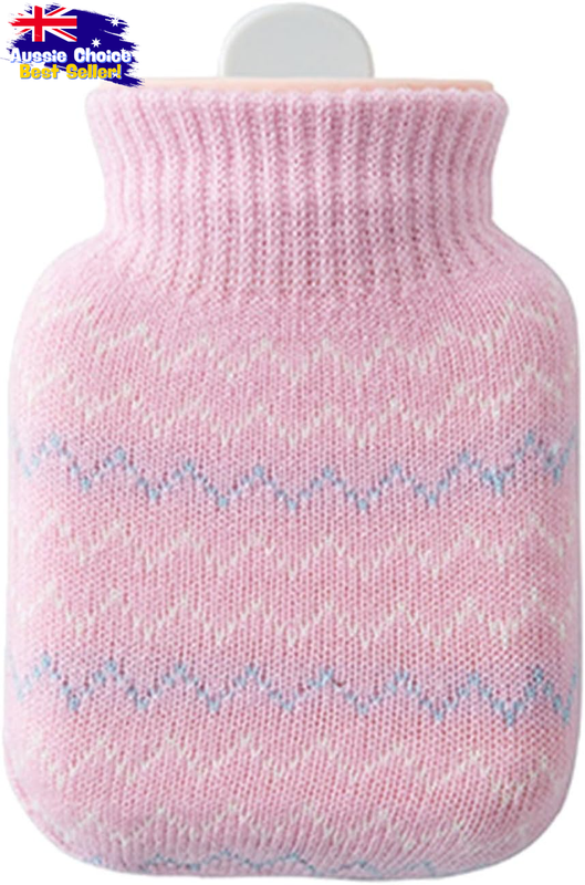 300ml Silicone Hot Water Bottle - Travel Hand Warmer, Soft Sleeve, Easy Heat