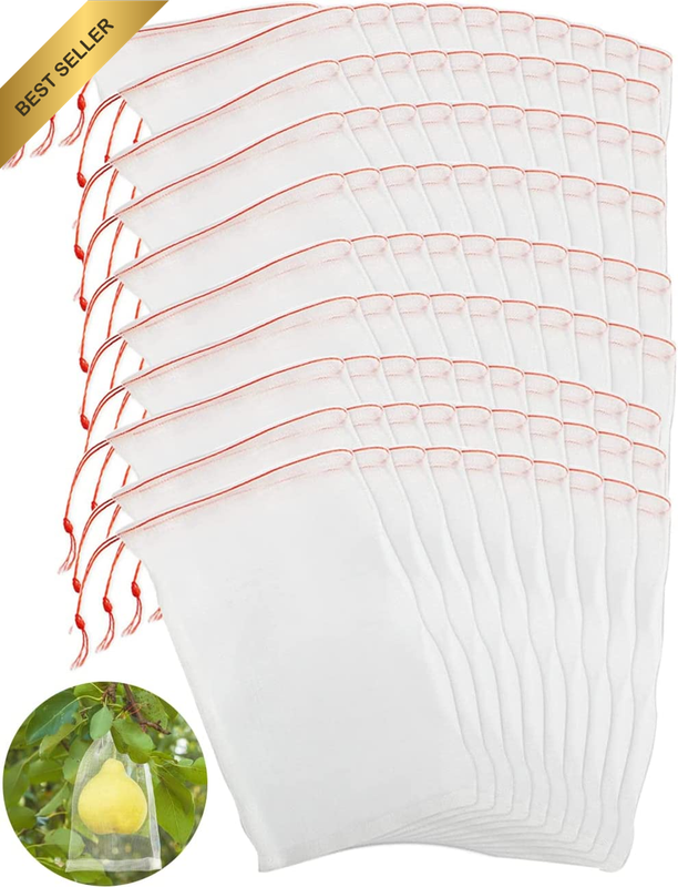 15X25Cm Fruit Protect Bags, 100 PCS Reusable Mesh Garden Netting Protection Bag