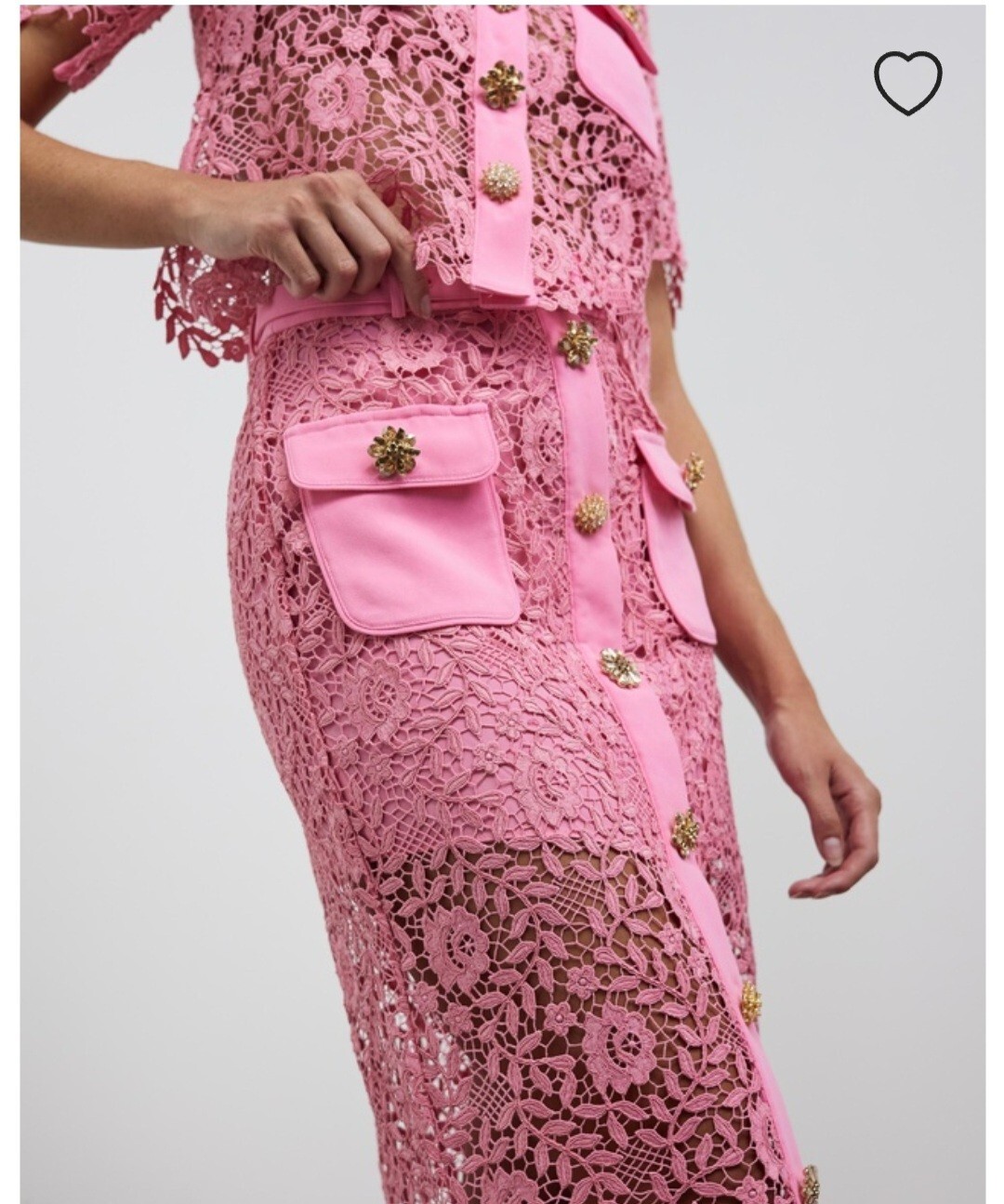 Pre-owned Self-portrait Self Portrait Pink Lace Top And Skirt Set Us0,2,4,6,8,10,12,14 (16)