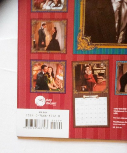 Gone with the wind 2009 calendar COLLECTABLE   Special Anniversary Edition BNWT