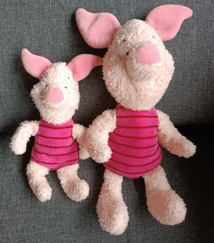 Rare Set Peluches 2 Winnie Piglet Porcinet Walt Disney Company Disneyland Paris 