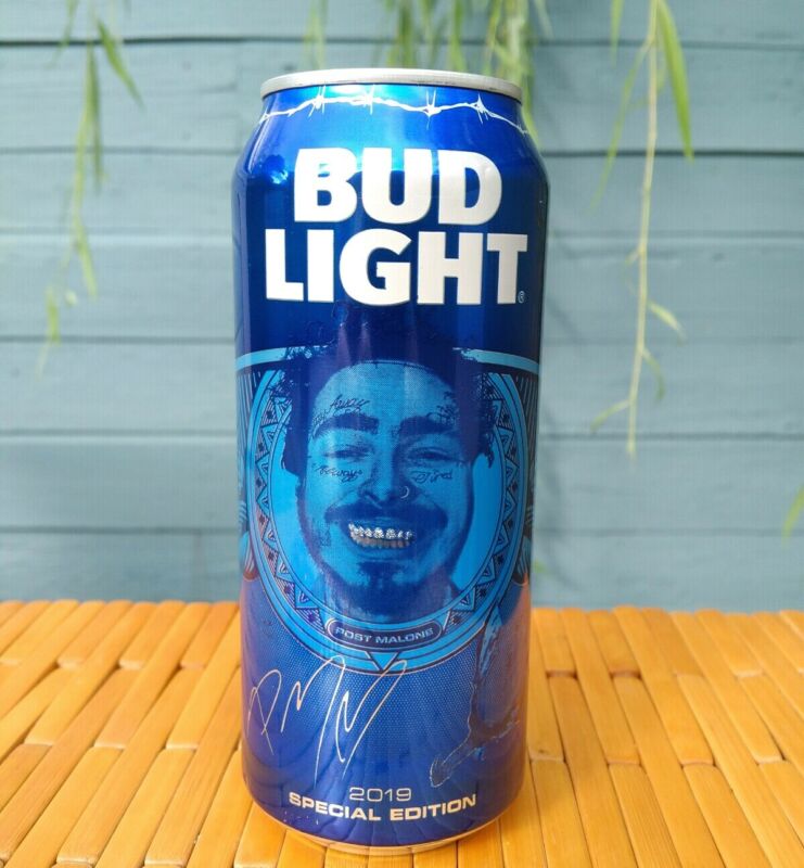 Post Malone Can Bud Light EMPTY Beer Tab Intact Posty Fan Present RARE Gift