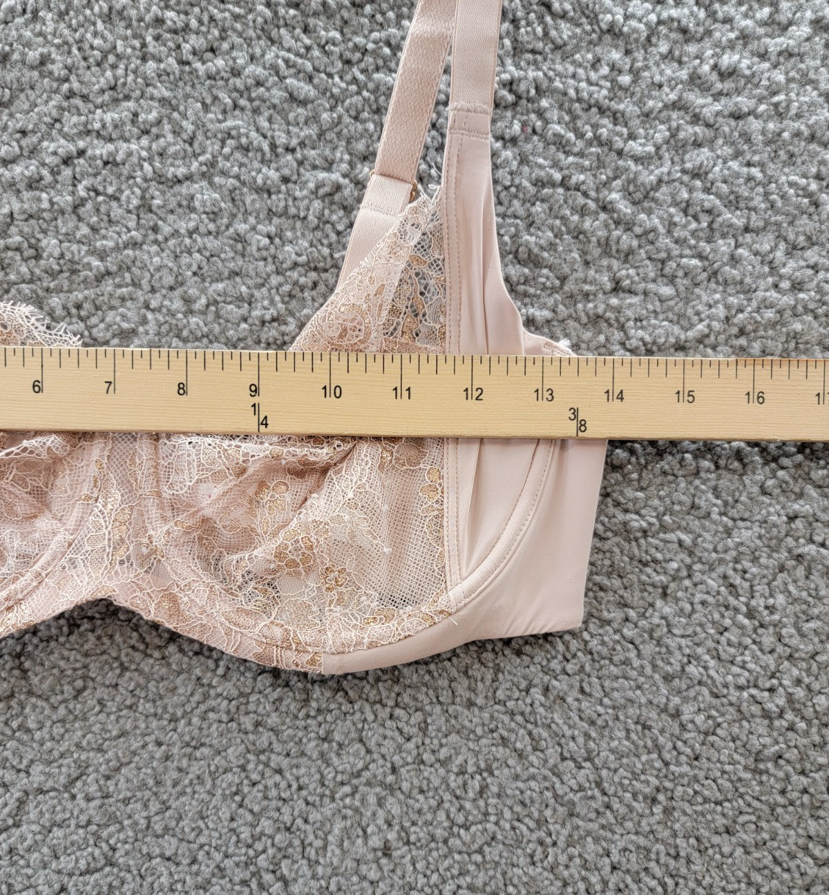 Skarlett Blue Lace Full Coverage Underwire Bra Women's 36D Romance/Rose Gold - Picture 4 of 15