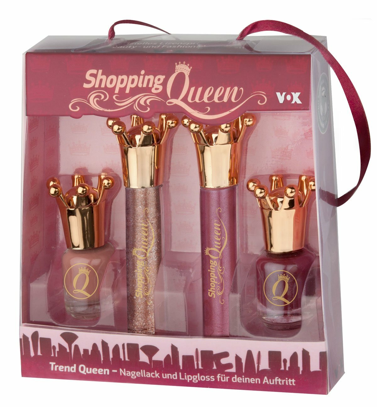 Shopping Queen Beauty Geschenkset Trend Nagellack und Lipgloss 4 Stück