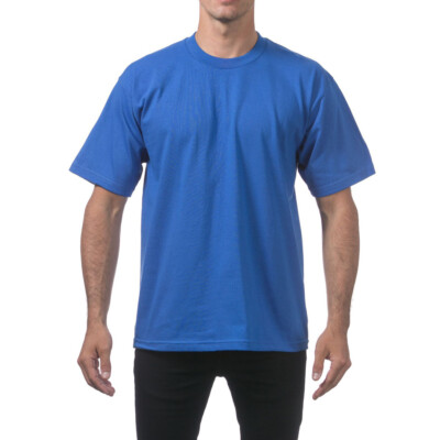 Pro Club Men's Heavyweight Short Sleeve Crew Neck T-Shirt, PROCLUB Plain Tees