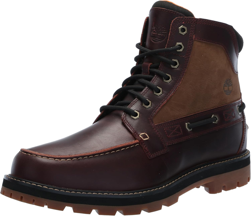 Pre-owned Timberland Men's Britton Road Mid Lace Up Waterproof Fashion Boot In Burgundy Full Grain