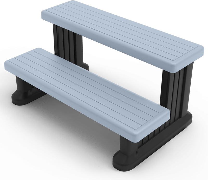 Stylish Grey Hot Tub Steps for Round or Straight Sided Spas
