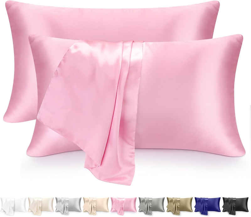 2 Pack Pillowcases, Silk Pillowcase for Women Men 51X76Cm Soft Comfortable Breat