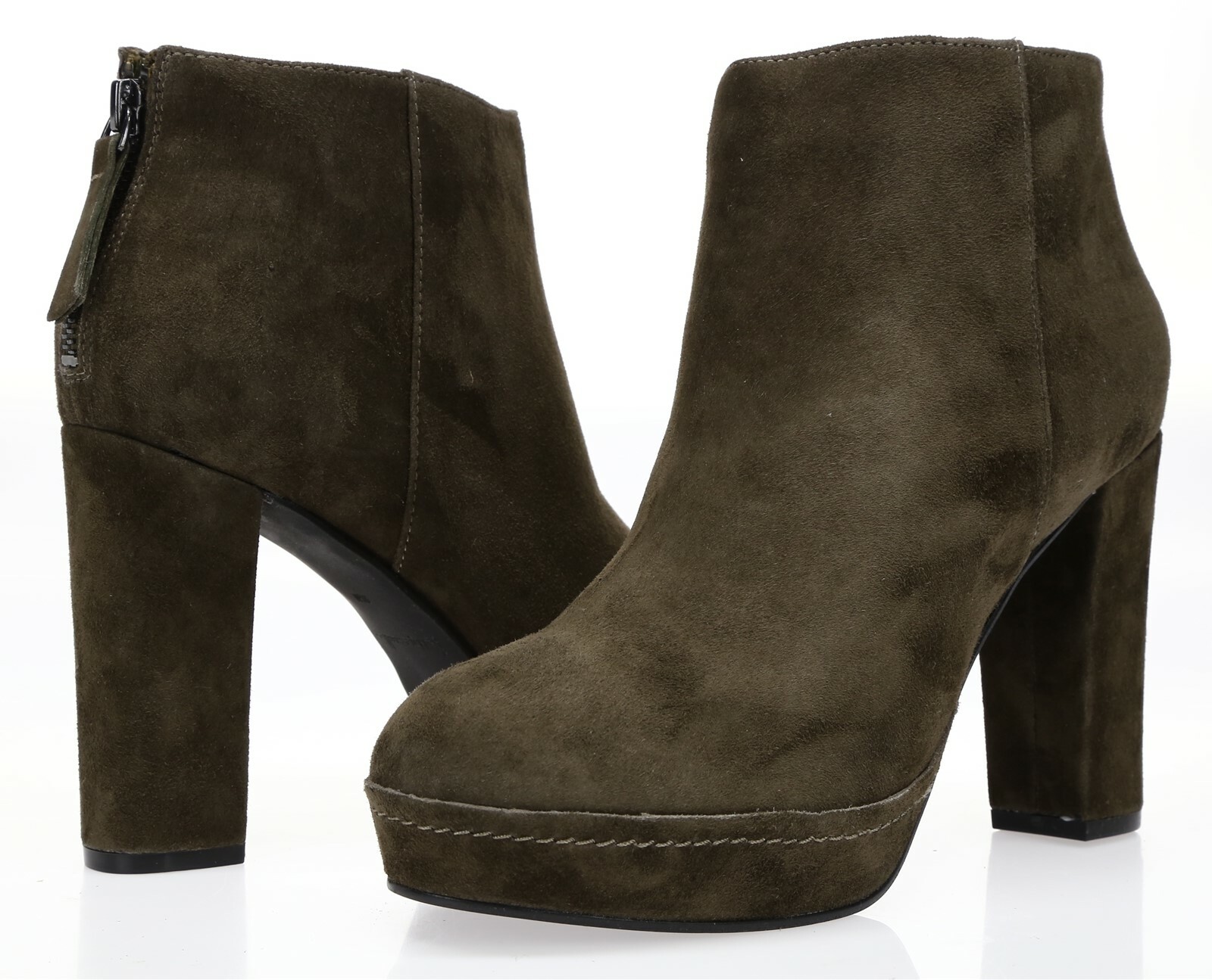 Bettye Muller Womens Meade Dark Gray Suede Ankle Booties Platform Size 8.5 NEW