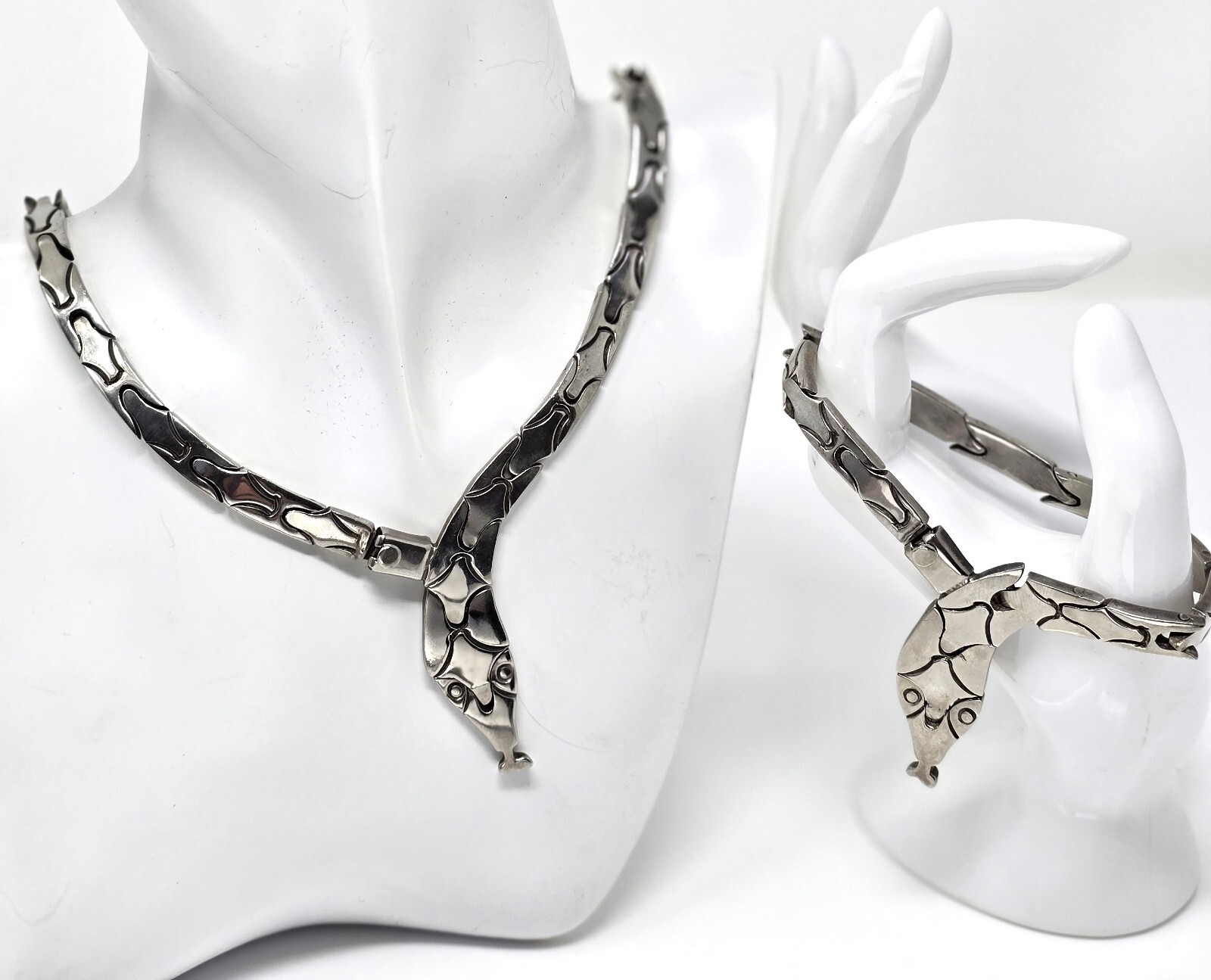 Taxco Mexico 925 Sterling Silver Articulated Snake Necklace Taxco Mexico 925 Sterling Silver Articulated Snake Necklace