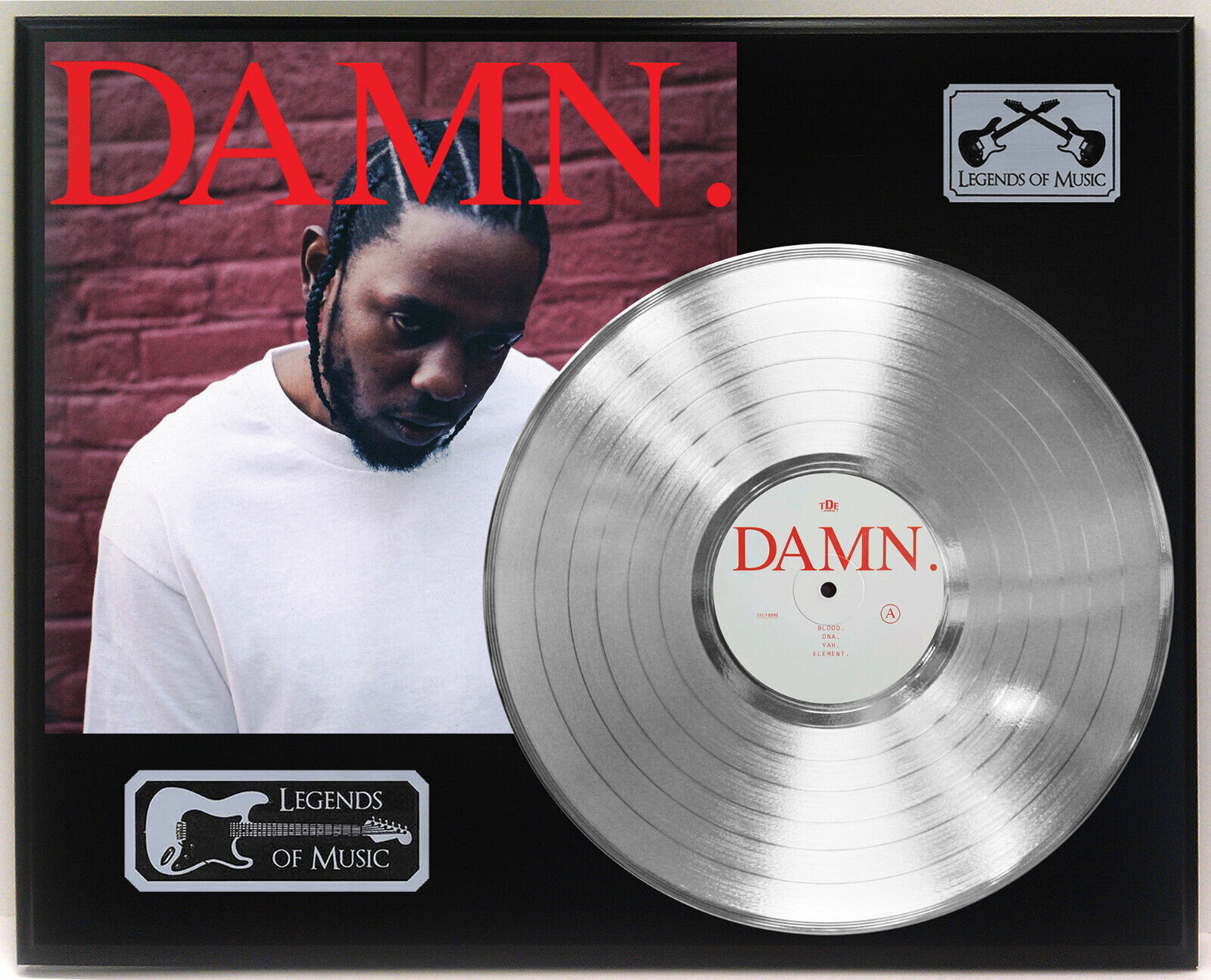 Kendrick Lamar - Damn Silver LP Record Plaque Display | eBay Kendrick Lamar - Damn Silver LP Record Plaque Display | eBay