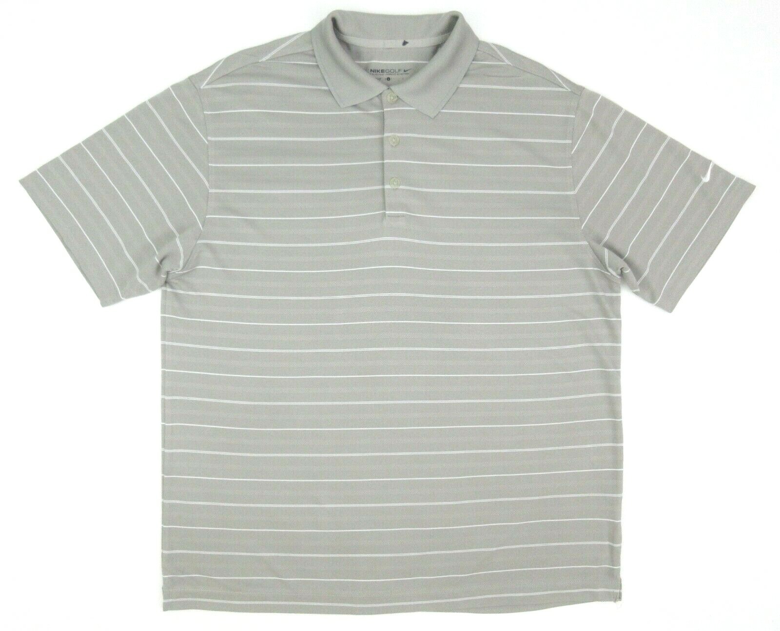 Men's Nike Golf Tech Core Stretch Stripe Polo Silver Gray