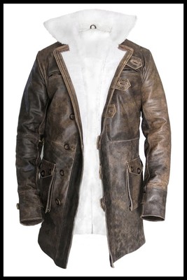 Pre-owned Handmade Men 'bane' Dark Knight Rises  Real Leather Coat/jacket Brown Sizes