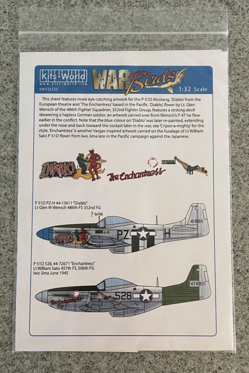 1:32 Kits World Decals KW132120 P-51 Mustang for Tamiya, Revell, Dragon, etc 1:32 Kits World Decals KW132120 P-51 Mustang for Tamiya, Revell, Dragon, etc