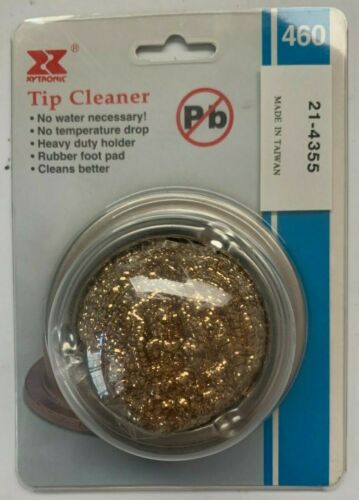 Xytronic 460 Tip Cleaner with Stainless Steel Stand, Low Abrasive Brass Shaving